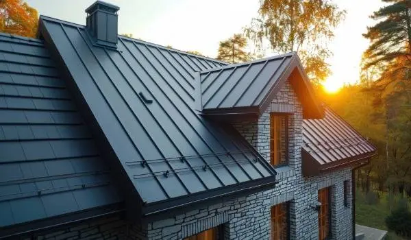 Schwarzes Blechdach auf Landhaus Bezirk Amstetten Schwarzes Blechdach auf Landhaus Bezirk Amstetten